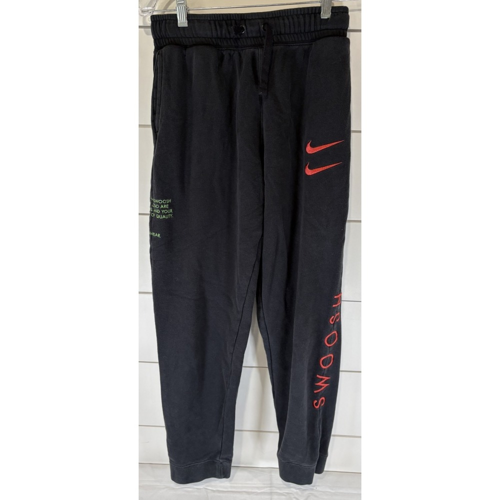 Nike Sportswear Double Swoosh Sweatpants Mens XL Black Joggers Embroidered 1972